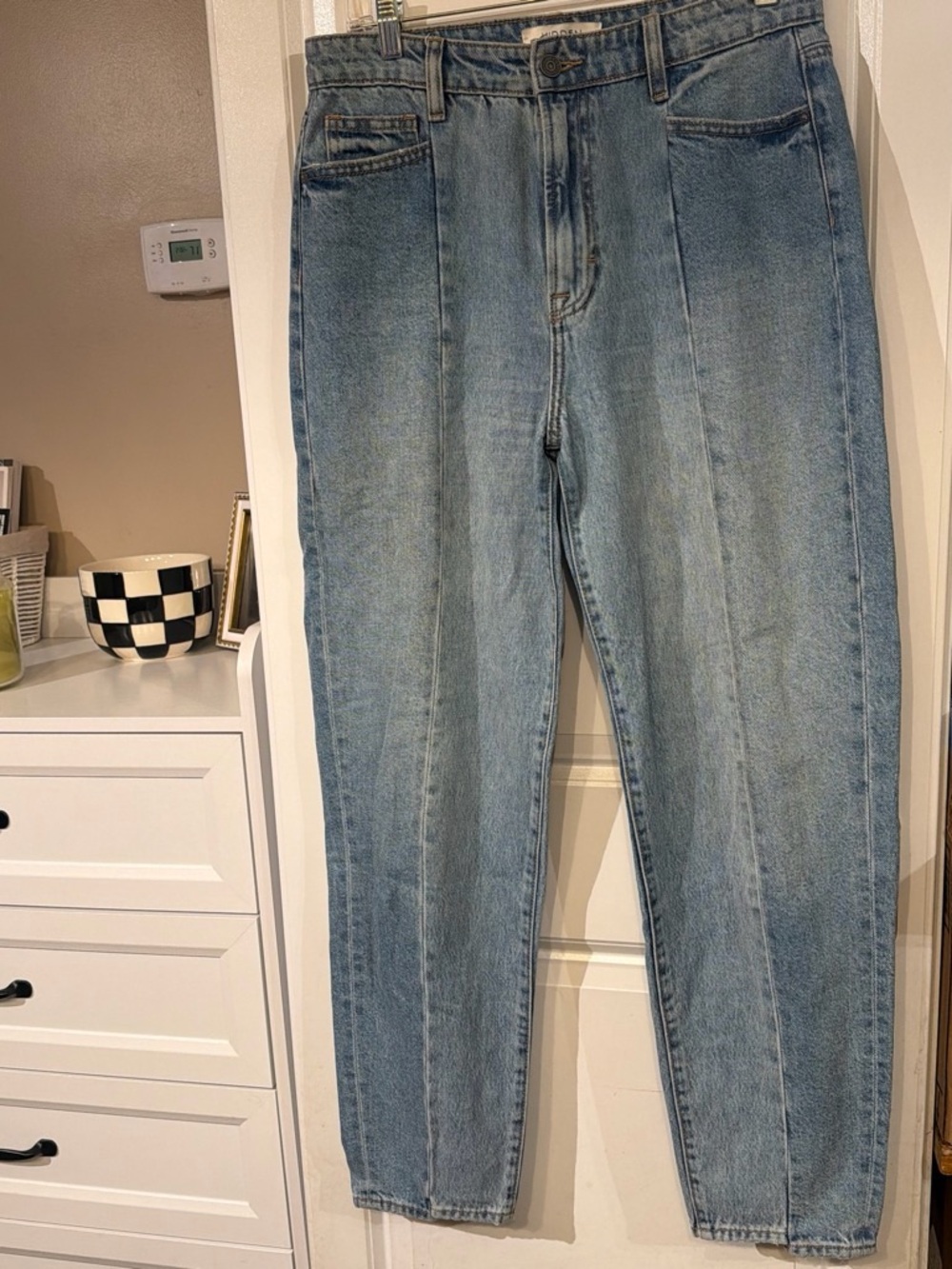 Light Blue Boyfriend Jeans with Front Seams